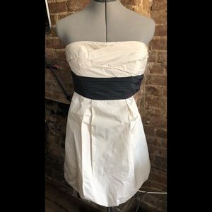 BCBGMaxAzria Cream and Black Banded Dress